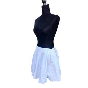 Womens Size 8 Coquette Casual Tie Accent Textured Summer Mini Skirt Cream